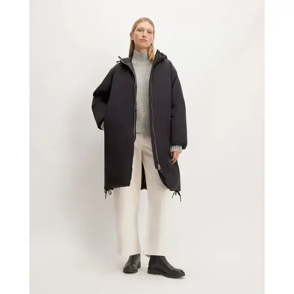 Copied - Everlane the Long Re:down Puffer Coat Long Sleeves Black Size L NWT